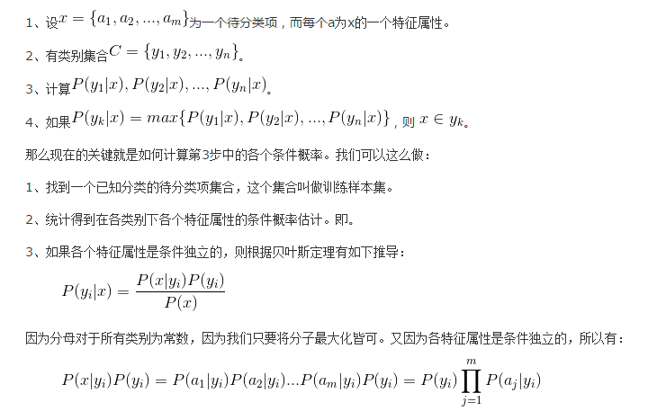 朴素贝叶斯算法步骤